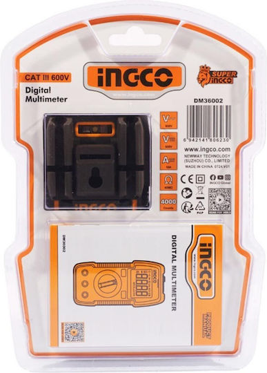Ingco Ψηφιακό Πολύμετρο True RMS με Μέτρηση AC / DC / Αντίστασης DM36002