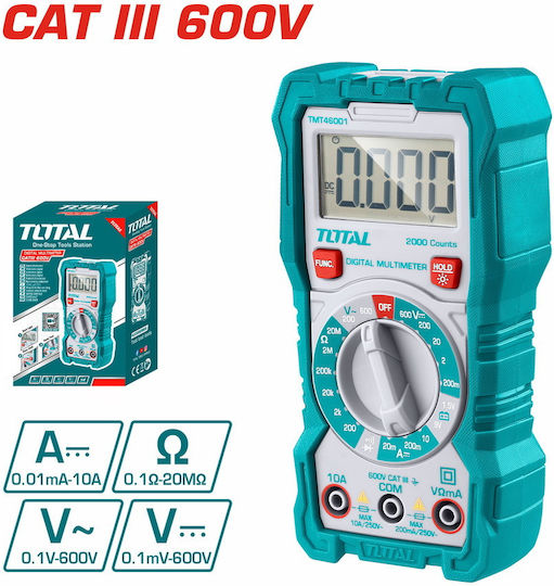 Total TMT46001 Ψηφιακό Πολύμετρο με Buzzer με Μέτρηση AC / DC / Αντίστασης