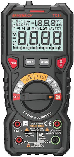 Ermenrich Ψηφιακό Πολύμετρο True RMS με Μέτρηση AC / DC