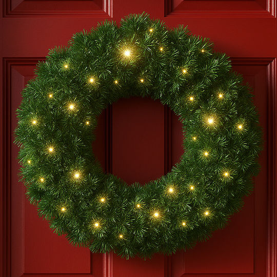Bakaji Christmas Lighted Decorative Wreath