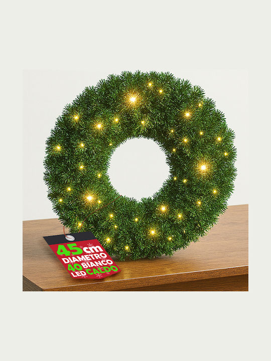 Bakaji Weihnachtsdekoration Kunststoff Kranz Beleuchtet
