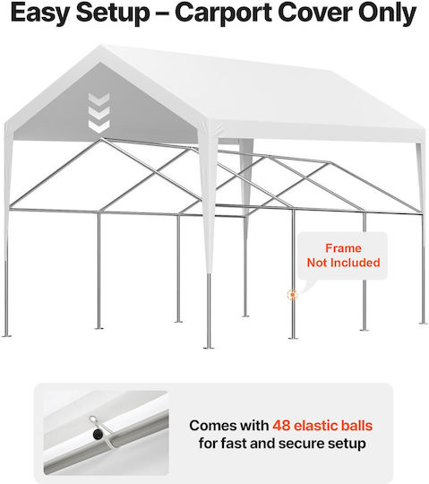Vevor Gazebo Cover White with PU Coating 3x3.6m
