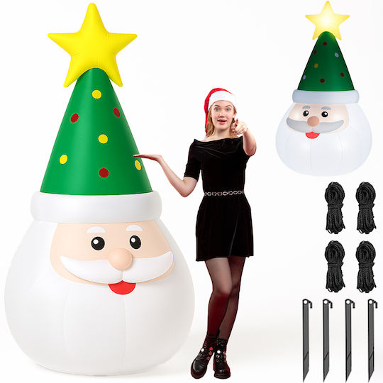 Outdoor Inflatable Illuminated Santa Claus White 250x100x130cm