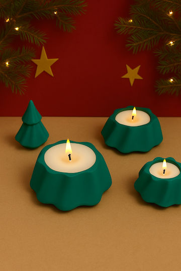 Christmas Tree Christmas Candle 20x12cm Butter Caramel