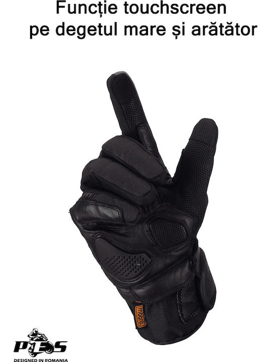 F4 Winter Herren Motorradhandschuhe Wasserdicht Schwarz