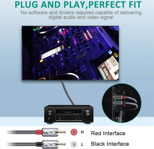 ATC Кабел 2x RCA мъжки - 2x RCA мъжки 1.5м 02.008.0130