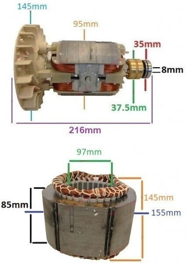 Stator Rotor Generator 2 5 Kw Gx 160 168f Etc Kupfer Einphasen