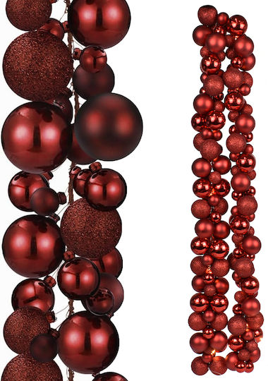 Bakaji Lighted Christmas Garland Red 180x9.5cm 1pc