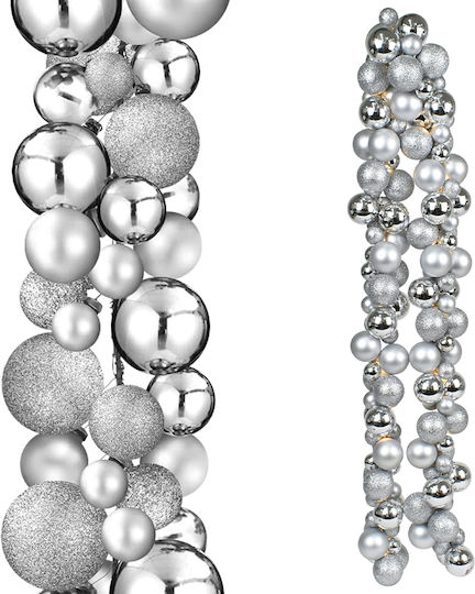 Bakaji Lighted Christmas Garland Silver 180x9.5cm 1pc