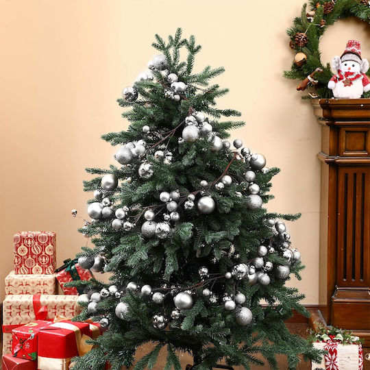 Bakaji Lighted Christmas Garland Silver 180x9.5cm 1pc
