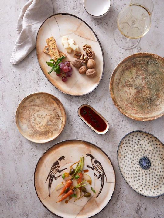 Kutahya Porselen Plate Shallow Beige with Diameter 19cm 6pcs