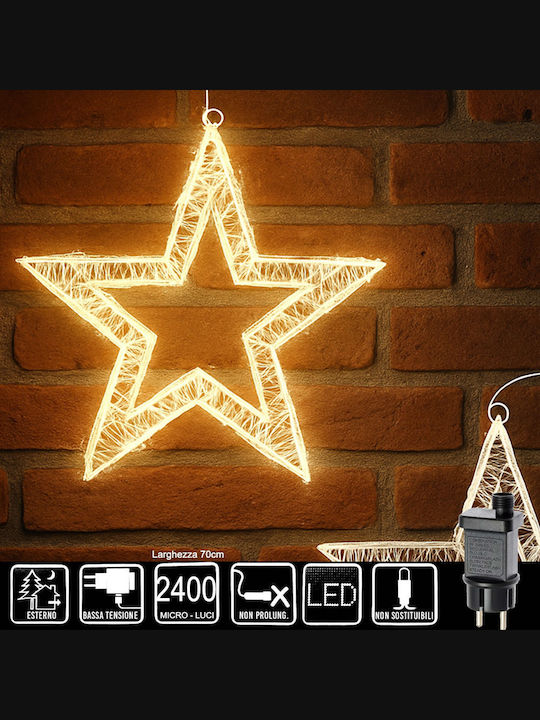 Bakaji Metal 3D Christmas Star 2400 Warm Light LEDs Width 70 cm 02842877