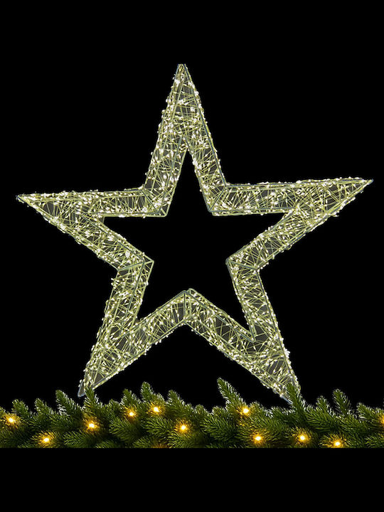 Bakaji Metal 3D Christmas Star 2400 Warm Light LEDs Width 70 cm 02842877