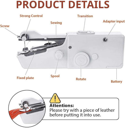 Hand Battery Sewing Machine White