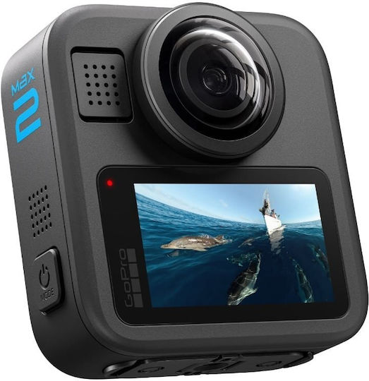 GoPro Max 2 Екшън Камера 5K Заснемане 360° Водоустойчива Стандартна с Екран (Сензорен) 1.82" и Wi-Fi Черна
