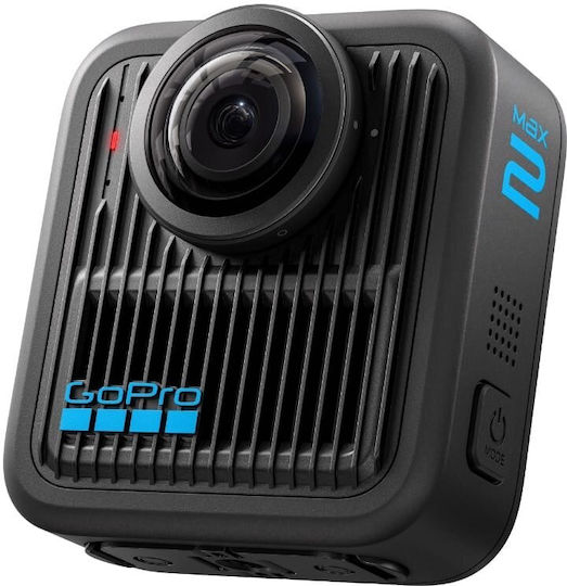 GoPro Max 2 Екшън Камера 5K Заснемане 360° Водоустойчива Стандартна с Екран (Сензорен) 1.82" и Wi-Fi Черна