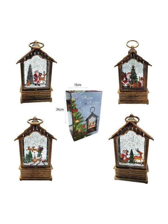 Lantern lighting Christmas Decorative Traffic Light Lighted with Santa Claus 21x24cm