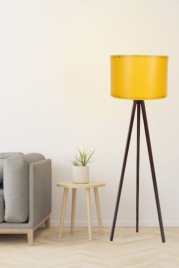 Freebox Lampa de podea Î145xL38cm. cu Soclu pentru Bec E27 Galben