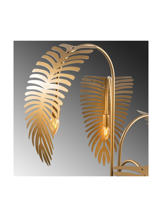 Opviq Palm Lampa de podea Î157xL71cm. cu Soclu pentru Bec E14 Galben
