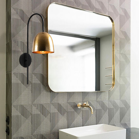 Opviq Leuchte Wand mit Fassung E27 Schwarz 16cm