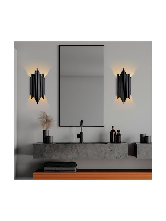 Opviq Lamp Wall with Socket E14 Black 22cm