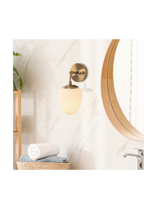 Opviq Lampă de Perete cu Bază de Bec E14 Auriu 12 cm