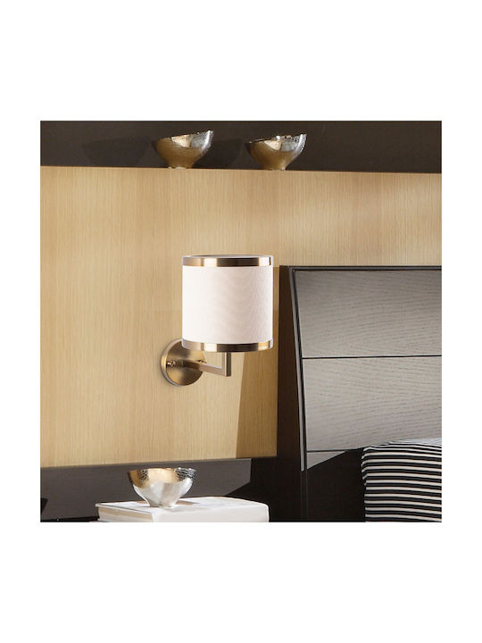 Opviq Wall Lamp with E27 Lamp Bulb Base Gold 18x28x18cm