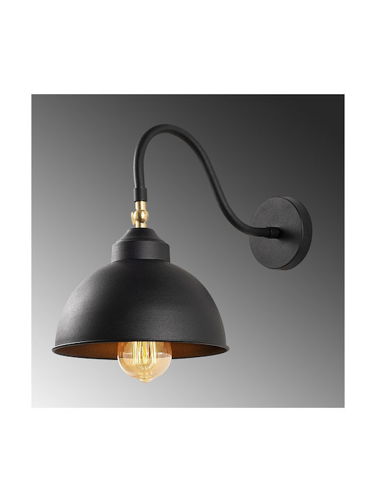 Opviq Lumină de Perete cu Soclu E27 Negru 21cm