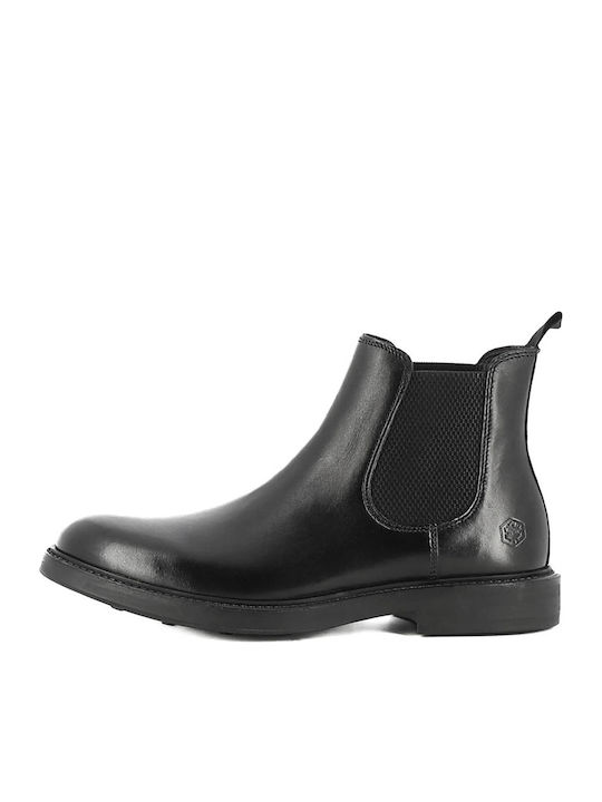 Lenard Leather Black Chelsea Boots