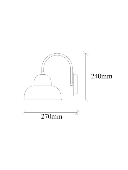 Opviq Berceste Lamp Wall with Socket E27 Black 20cm