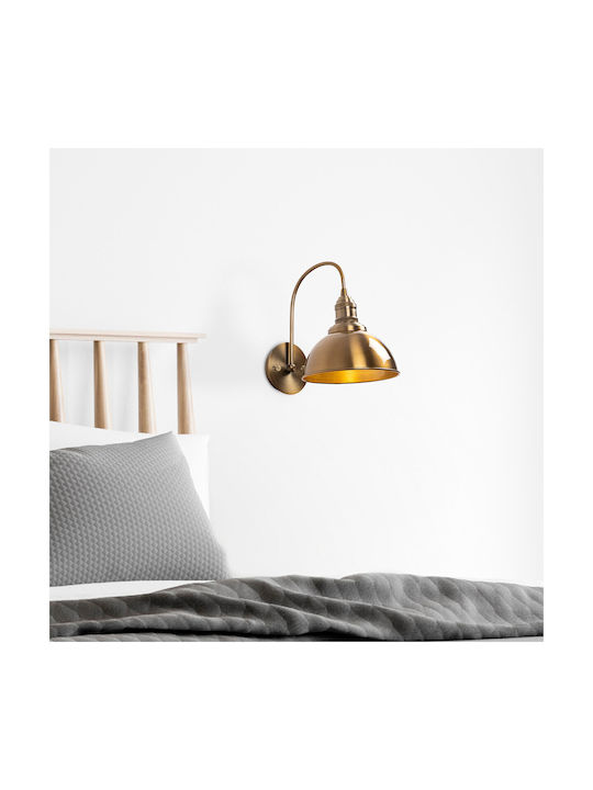 Opviq Lampă de Perete cu Bază de Bec E27 Auriu 27 cm