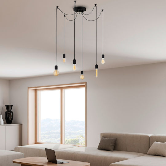 Opviq Kabluni Pendant Light Black for 6 Bulbs E27