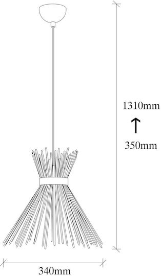 Opviq Kirpi Lustră Negru cu Dulie E27 34x131cm.