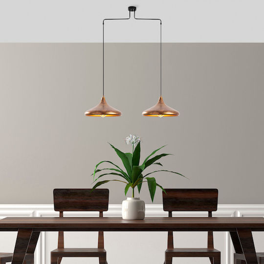 Opviq Barek Gold Pendant Ceiling Light with E27 Socket 100x35cm