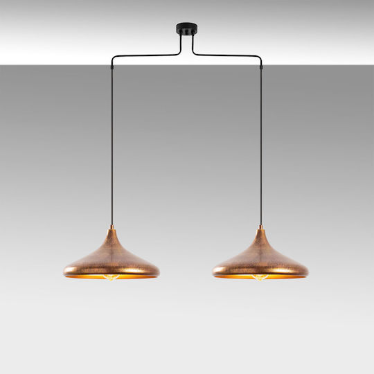 Opviq Barek Gold Pendant Ceiling Light with E27 Socket 100x35cm