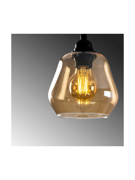 Opviq Gold Κρεμαστό Φωτιστικό Μαύρο με Ντουί E27 15x15x110εκ.