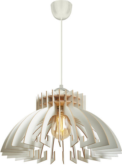 Asir Group Lampă Suspendată Reglabilă Albă cu Soclu E27 39x39x55 cm
