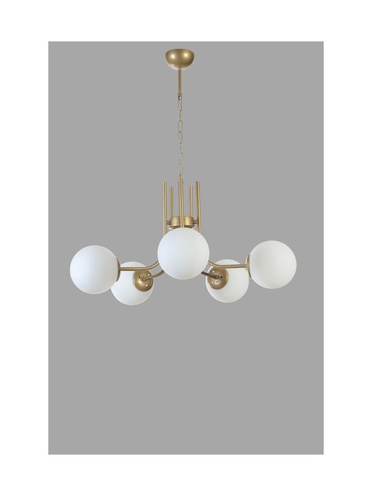 Opviq Nevada Pendant Light Yellow for 5 Bulbs E27 65x65x70cm