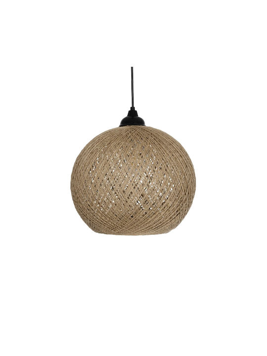 GloboStar Solei Pendant Light Beige Boho with Rope for Socket E27 30x30x35cm