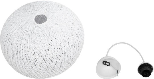 GloboStar Solei Висящо Осветително Тяло Бял Бохо с въже за Цокъл E27 30x30x35см.