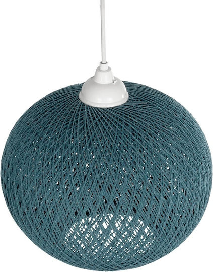 GloboStar Solei Pendant Light Turquoise Boho with Rope for Socket E27 30x30x35cm
