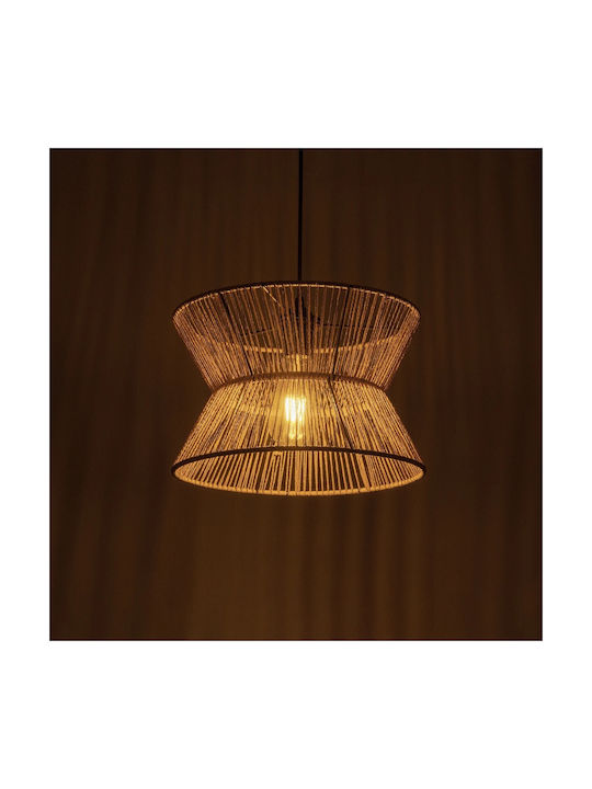 GloboStar Upcone Beige Boho Ceiling Light with Rope for E27 Socket 30x30x21cm