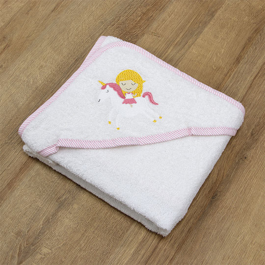 Lino Home Детски Худи-Малък Халат Corno Бял 75x75см