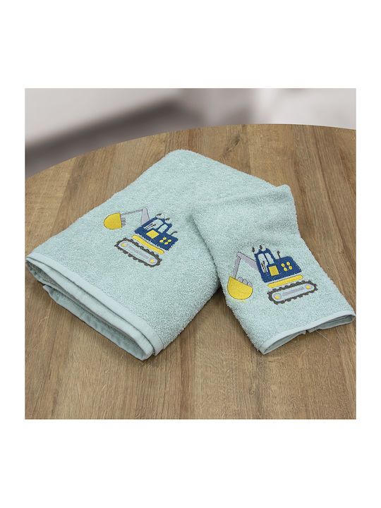 Lino Home Σετ Βρεφικές Πετσέτες 2τμχ Mint Βάρους 450gr/m²