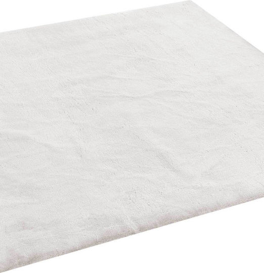 Madi Bound Anti-slip Rug Rectangular Furry White