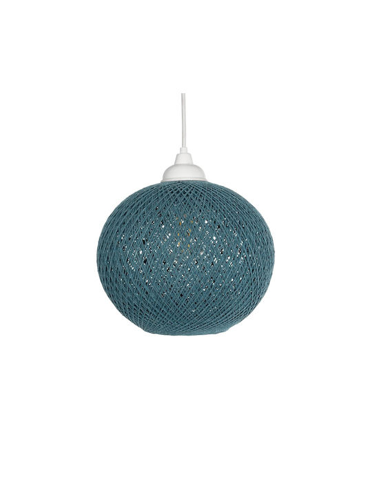 GloboStar Solei Pendant Light Turquoise Boho with Rope for Socket E27 20x20x25cm