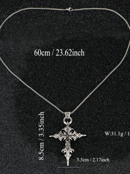Silberner Kreuz mit Silberkette Gothic Design Silver Gothic Kreuz Silberkette Molfs Silberner Kreuz mit Silberkette Gothic Design Silver Gothic Kreuz Silberkette Molfs