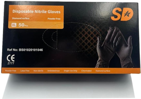SD Glove Γάντια Νιτριλίου Χωρίς Πούδρα σε Μαύρο Χρώμα 50τμχ