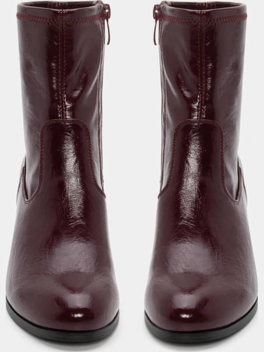 Wildleder Stiefeletten Damen Burgundisch