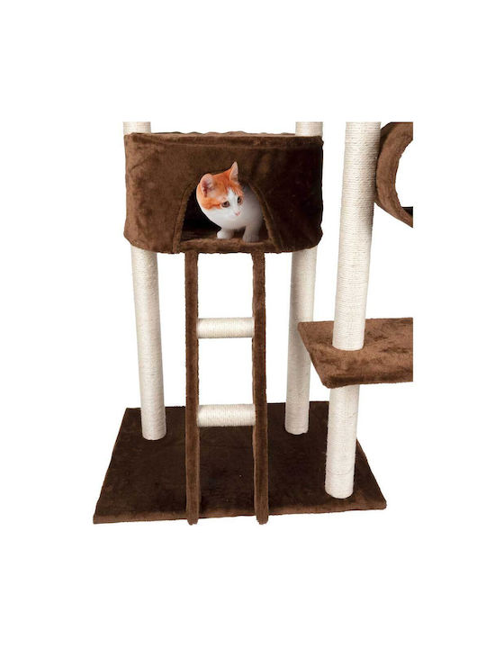 Bakaji Cat Climbing Tree Sisal Playground Height 165cm Brown 02813877